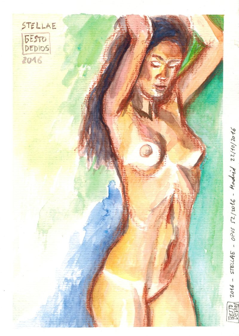 Stellae, 2016 - Acuarela sobre papel, 14,7 x 21,0 cm - Stellae, 2016, 2008 - watercolour on paper, 5.79 x 8.27 in 