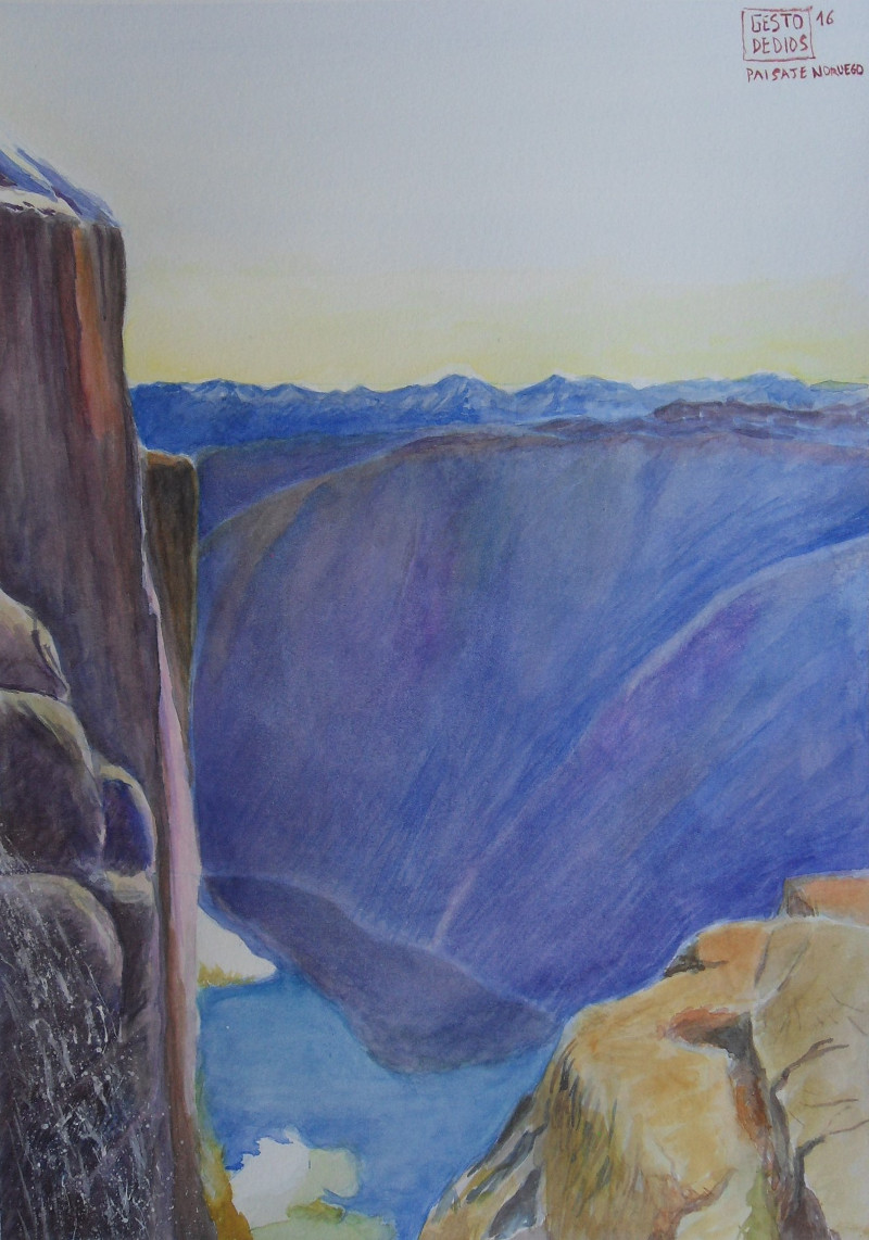 Paisaje noruego, 2016 - Acuarela sobre papel, 29,7 x 40,5 cm -Norwegian landscape, 2016 - watercolour on paper, 11.7 x 15.9 in