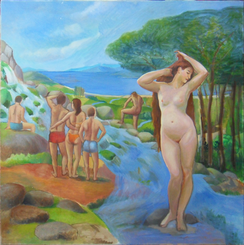 Cataratas, 2017 - Óleo sobre lienzo, 80,0 x 80,0 cm - Waterfalls, 2017 - Oil on canvas, 31.5 x 31.5 in