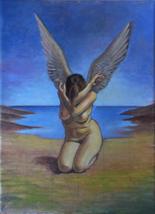 El ángel desolado, 2019,óleo sobre lienzo. The desolate angel. L'ange désolé