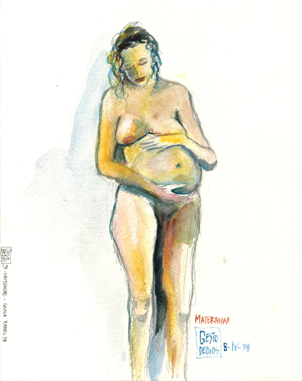 Maternidad, 1998 - Acuarela sobre papel, 19 x 24 cm - Maternity, 1998 - Watercolor on paper, 7.48 x 9.44 in
Maternité, 1998 - Aquarelle sur papier, 19 x 24 cm